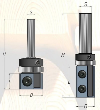 Фреза обгонная с верхним подшипником 19х50мм, S12 (без ножей) RSFO.002