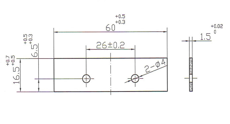 Бланкета проф.60х16,0х1.5-ф4.0 mm 2 отв. внизу (FM03H)